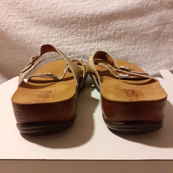 SAS Jett Toe Loop Slide LEATHER Tripad Soft Footbed Comfort Sandal Gold/Tan 10 - Picture 8 of 16